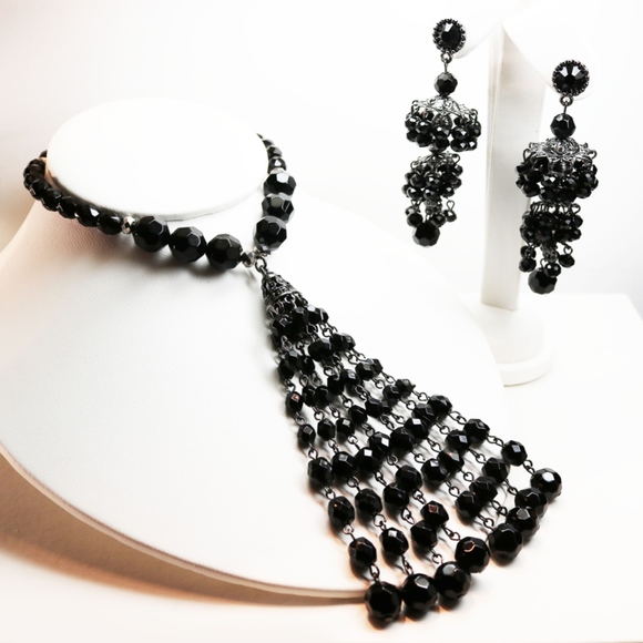 Badgley Mischka Jewelry - ⚜️ BADGLEY MISCHKA BLACK SPINEL DEMI PARURE